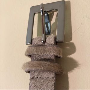 Beige Genuine Italian Leather Belt